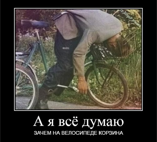А я всё думаю, зачем на велосипеде корзина?