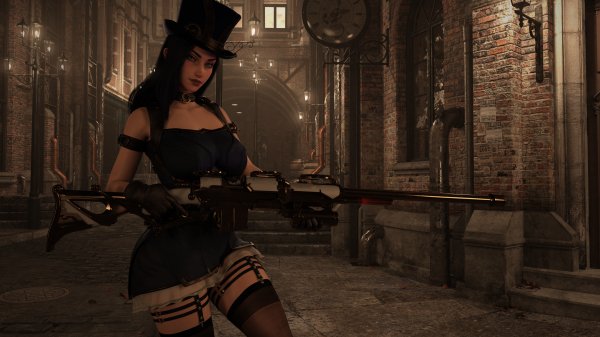 League of Legends Caitlyn pin-up 4K