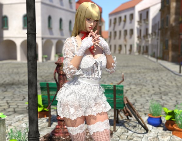 TEKKEN Lili white lace dress