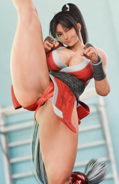 Mai Shiranui high kick peek