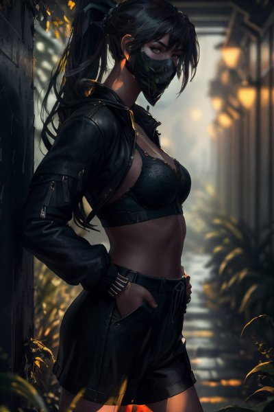Stylized Akali in Black Jacket2