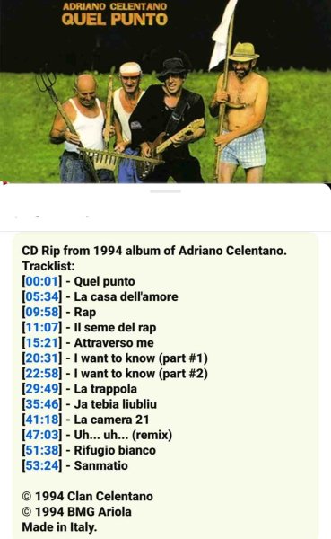 Adriano Celentano - Adriano Celentano - Quel punto (1994)