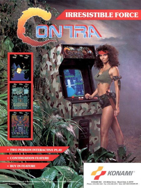 Contra Arcade. Poster with girl