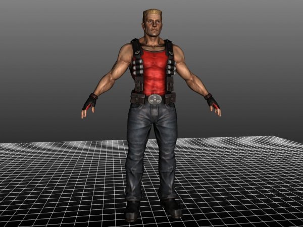 Duke Nukem Forever. 3D-render of Duke (no glasses)