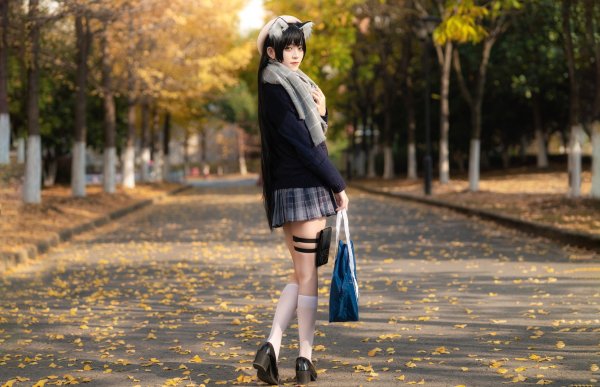 Beautiful-asian-model-street-woman-pretty-outdoor-uniform--1
