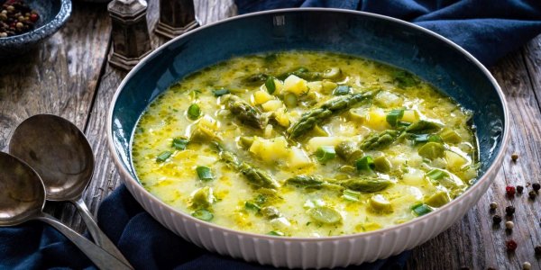 Сырный суп - с картошкой и зелёной спаржей