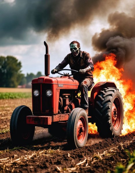 By tractor