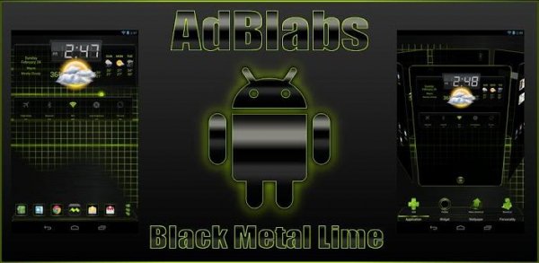 Next Launcher 3D Black Lime HD v1.0