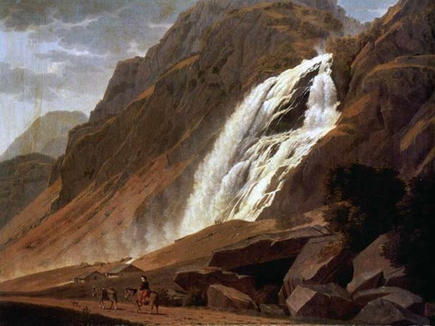 Бидерманн Иоханн Якоб Водопад 1815 52 5 x 66 см Холст масло Романтизм Швейцария Винтертур Художественный музей.jpg