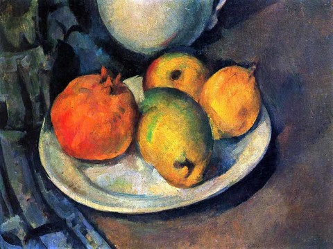 Сезанн Поль Натюрморт с гранатом и грушами 1885-1890 27 x 36 см Холст масло Постимпрессионизм Франция.jpg