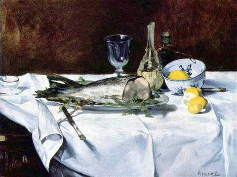 Мане Эдуард Натюрморт с лососем 1866-1869 73 7 x 83 см Холст масло Импрессионизм Франция.jpg