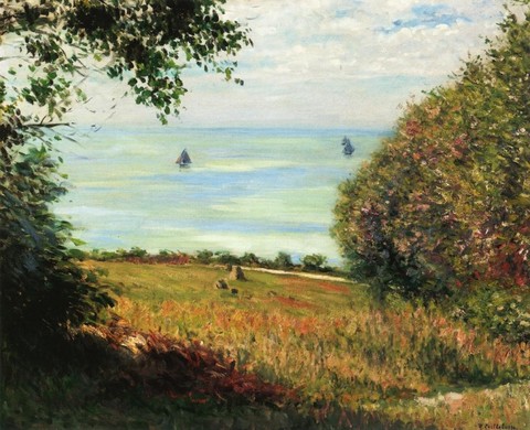 View of the Sea from Villerville (also known as sea scape) - 1882 - Private collection - Painting - oil on canvas.jpg