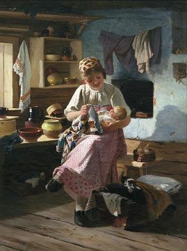 Пелевин Иван (1840-1917) Первенец 1888 Холст масло.jpg