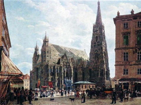 Альт Рудольф Риттер фон Вид на собор св Стефана 1832 46 x 58 см Холст Реализм Австрия Вена Галерея австрийского искусства в Бельведере.jpg